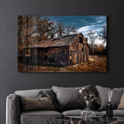 Wooden Old House | Glass Wall Art - Artdesigna