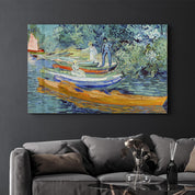 Vincent van Gogh's Bank of the Oise at Auvers (1890) | Glass Wall Art - Artdesigna