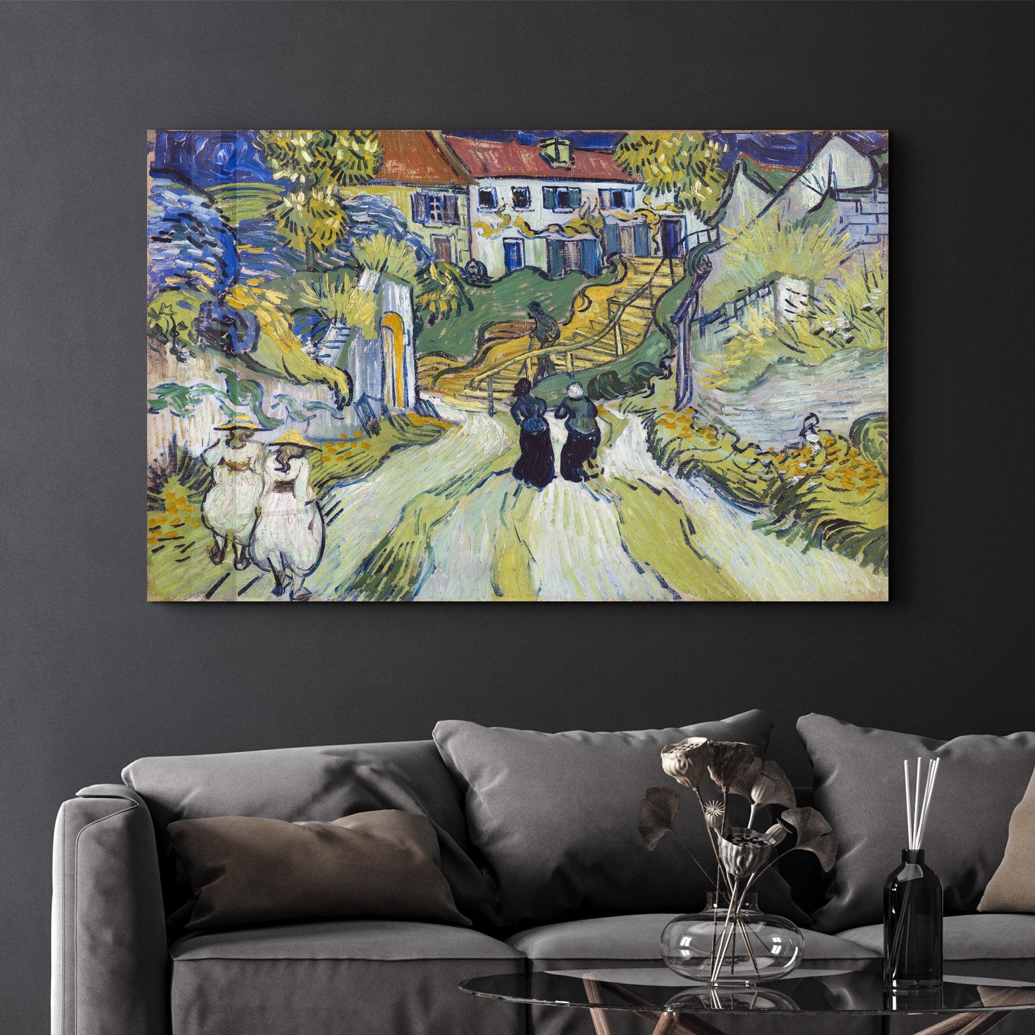 Vincent van Gogh's Stairway at Auvers (1890) | Glass Wall Art - Artdesigna