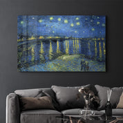 Vincent van Gogh's Starry Night Over the Rhône (1888) | Glass Wall Art - Artdesigna