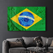 Flag Of Brazil | Glass Wall Art - Artdesigna