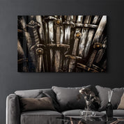 Swords | Glass Wall Art - Artdesigna