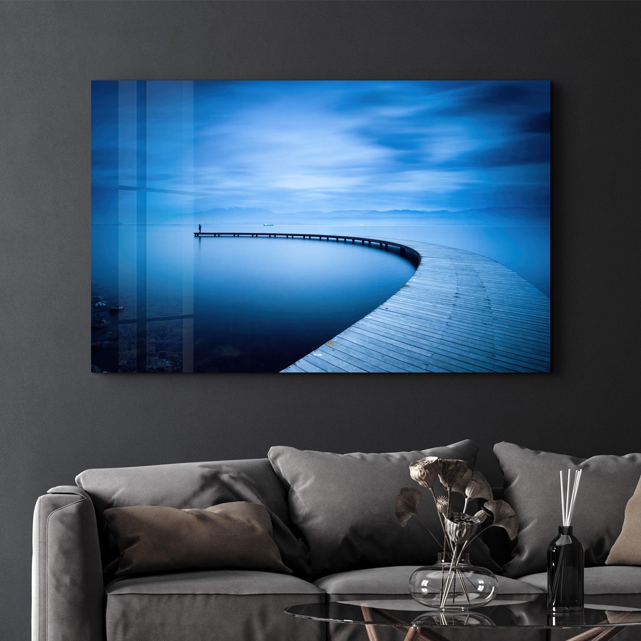 The Curvy Pier | Glass Wall Art - Artdesigna