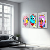 Bold Expression Faces Trio - Glass Wall Art