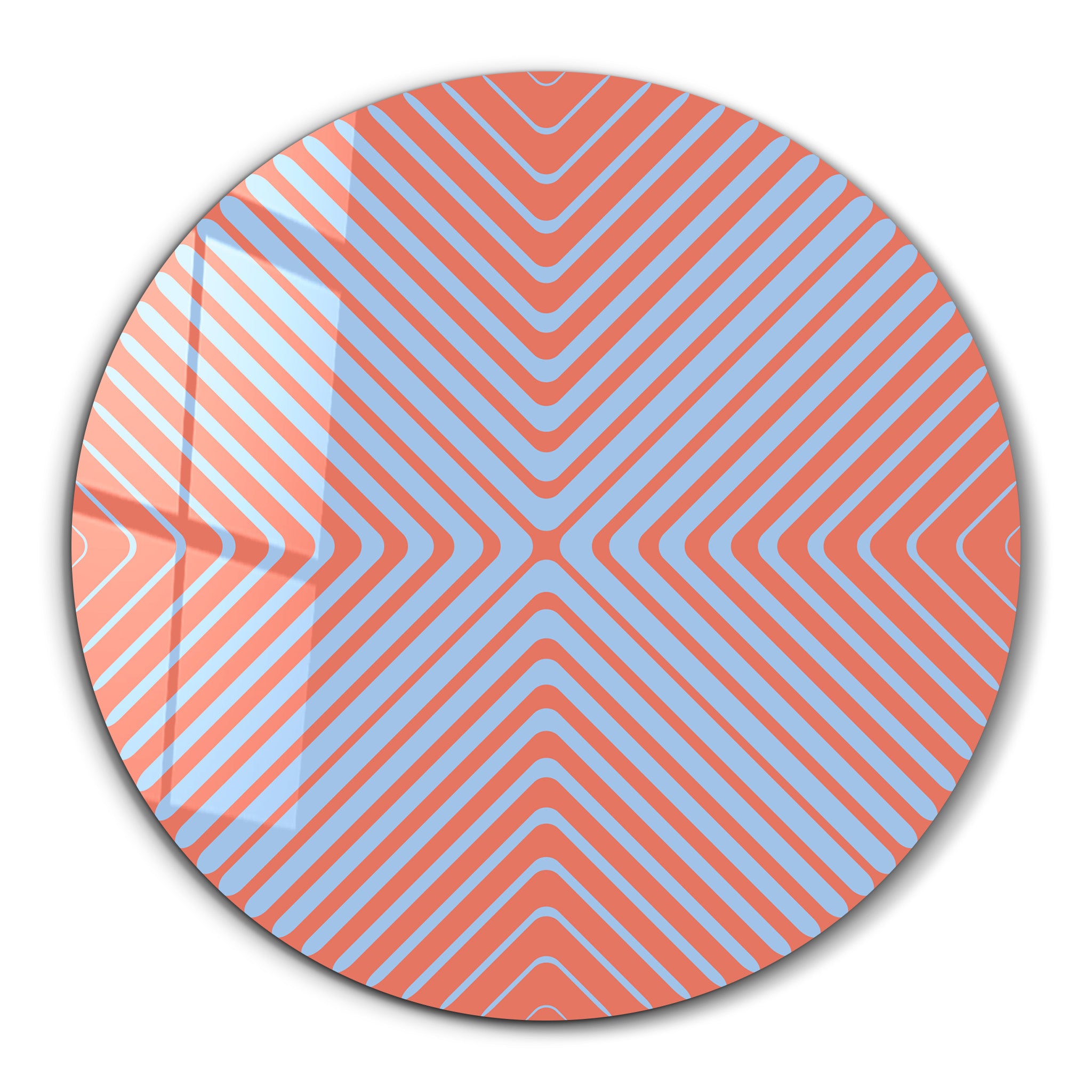 Blue Crush – Round Glass Wall Art