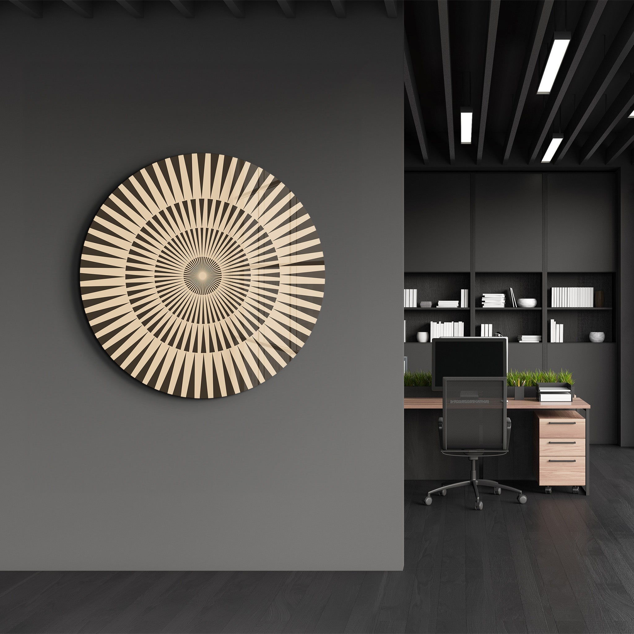 Desert Bloom - Round Glass Wall Art