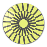 Lemon Pulse – Round Glass Wall Art