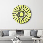 Lemon Pulse – Round Glass Wall Art