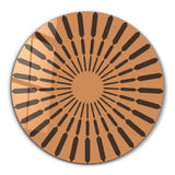 Terracotta Burst – Round Glass Wall Art