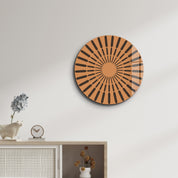Terracotta Burst – Round Glass Wall Art