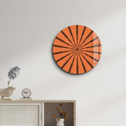 Terracotta Radiance – Round Glass Wall Art