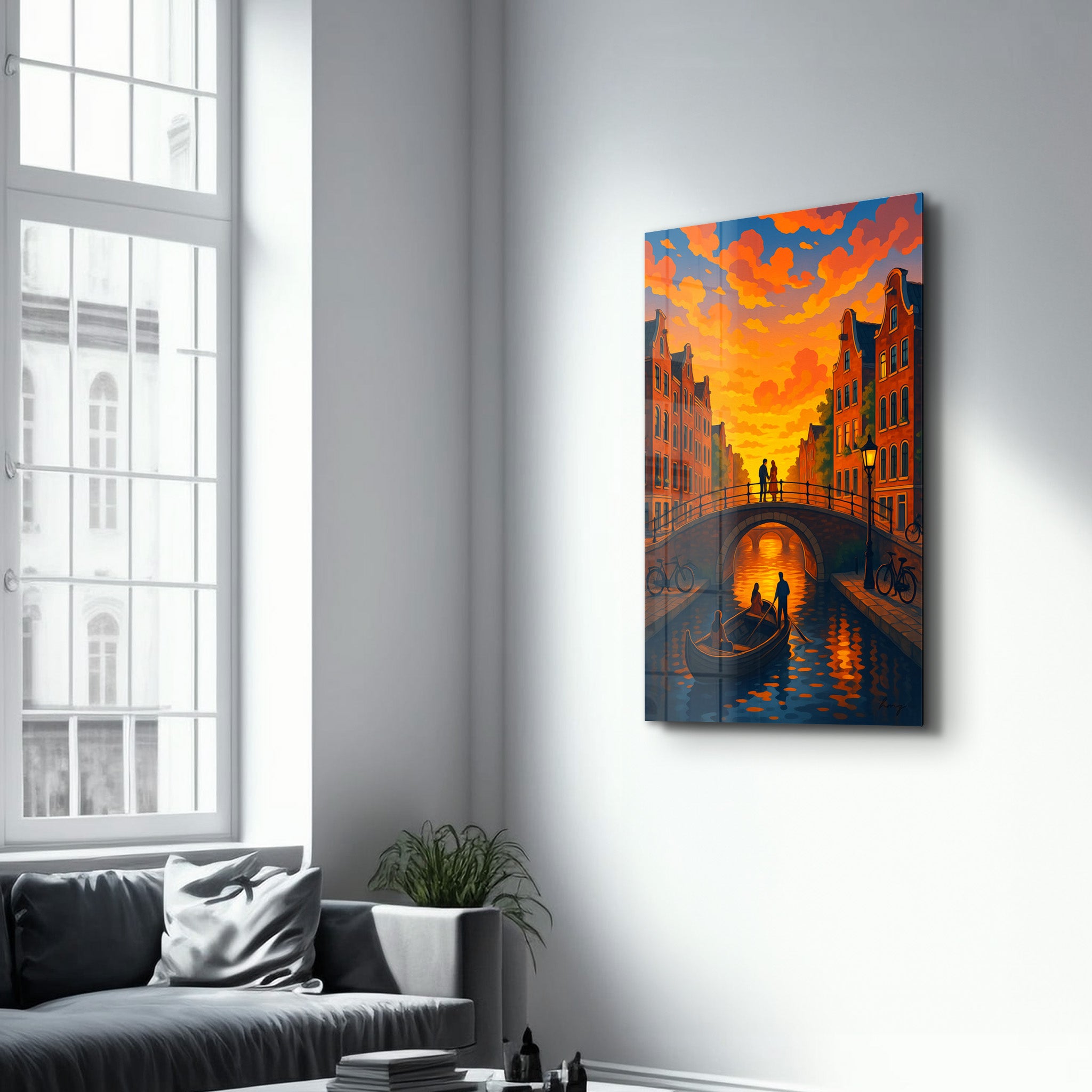 Amsterdam Glow – Glass Wall Art by HMZ