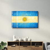 Argentina Flag Splash - Glass Wall Art
