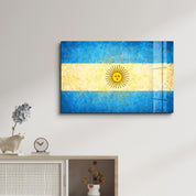 Argentina Flag Splash - Glass Wall Art