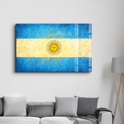 Argentina Flag Splash - Glass Wall Art