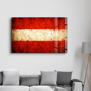 Austria Flag Splash - Glass Wall Art