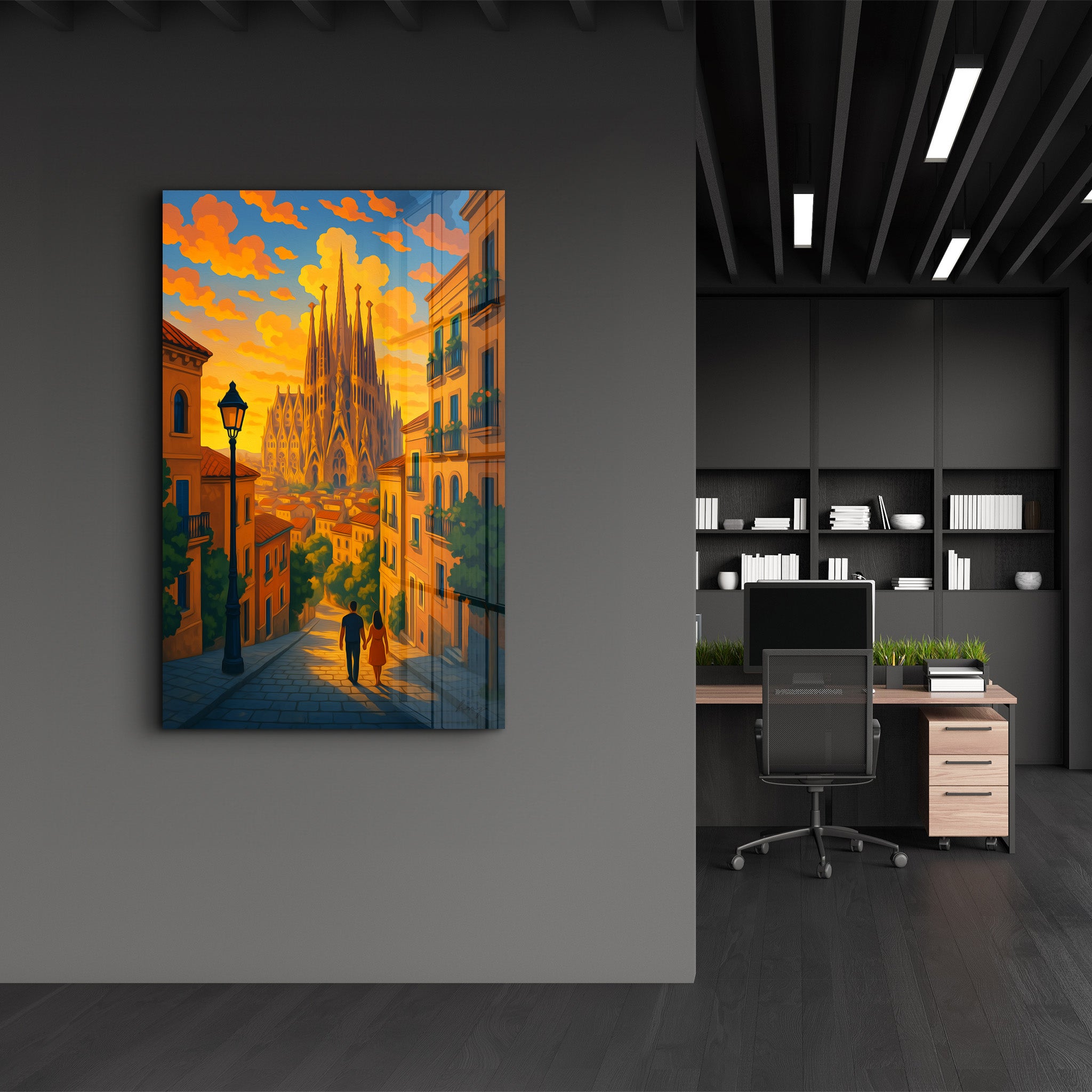 Barcelona Lights – Glass Wall Art by HMZ