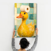 Bath Time Quack-Up – Glass Wall Art