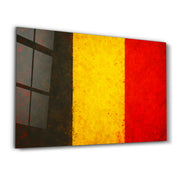 Belgium Flag Splash - Glass Wall Art