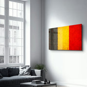 Belgium Flag Splash - Glass Wall Art