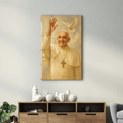 Blessings and Peace - Papal Portrait Glass Wall Art