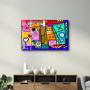 Bold Expressions in Graffiti Pop - Glass Wall Art