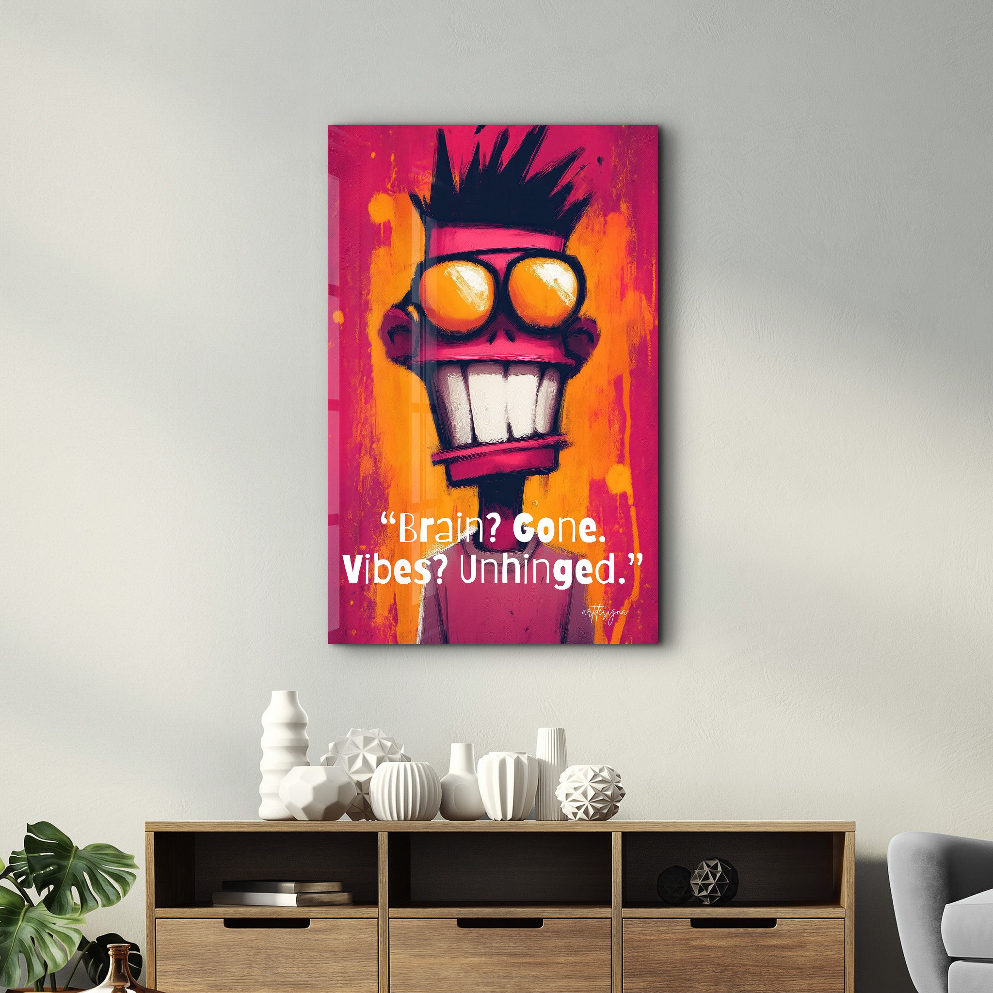 Brain? Gone! - Glass Wall Art