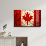 Canadian Flag Splash - Glass Wall Art
