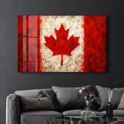 Canadian Flag Splash - Glass Wall Art