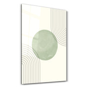 Center Focus with Curved Lines - Glass Wall Art