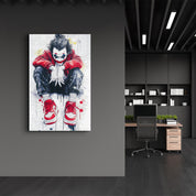 Chaos in Crimson - Glass Wall Art