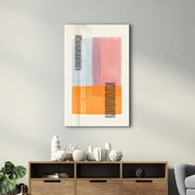 Color Block Overlay with Line Details - Glass Wall Art
