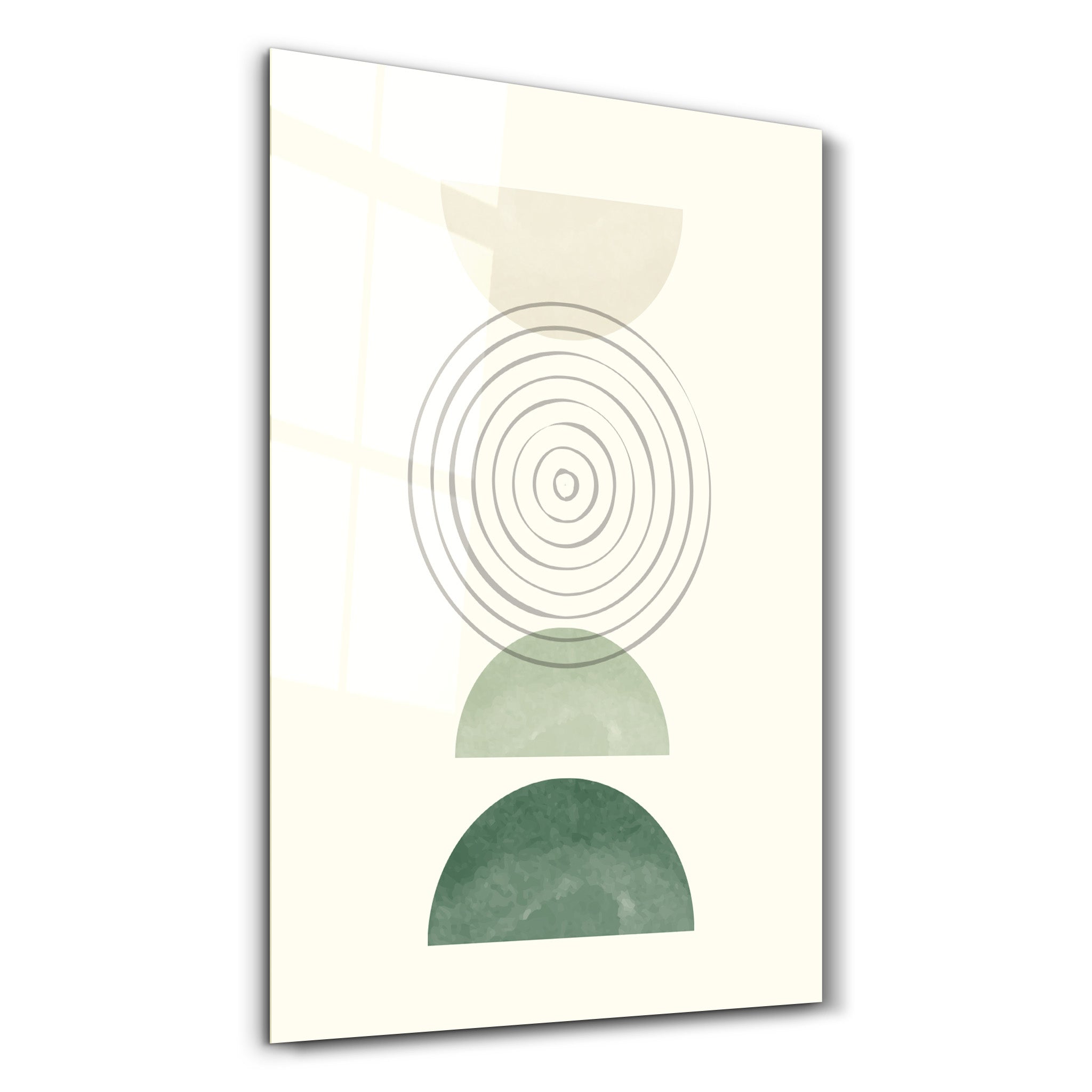 Concentric Balance with Geometric Shapes - Glass Wall Art