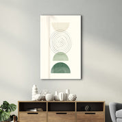 Concentric Balance with Geometric Shapes - Glass Wall Art