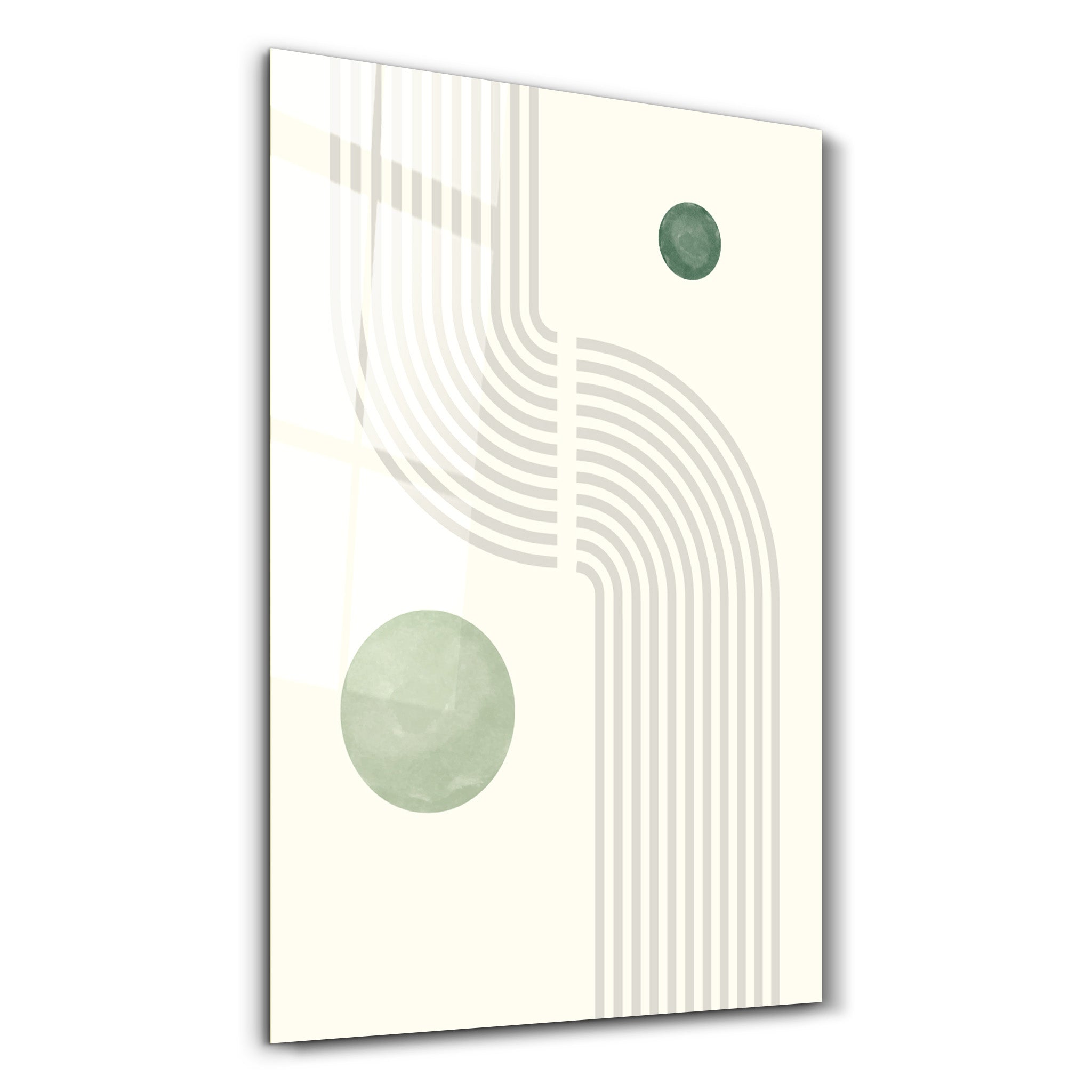 Curved Lines & Minimal Orbs - Glass Wall Art