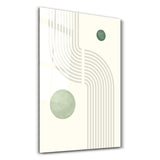 Curved Lines & Minimal Orbs | Glass Wall Art