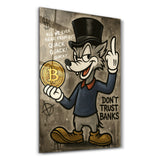 Don’t Trust Banks Crypto Rebel | Glass Wall Art