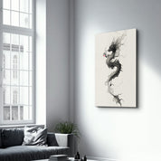 Dragon's Celestial Coil - Glass Wall Art