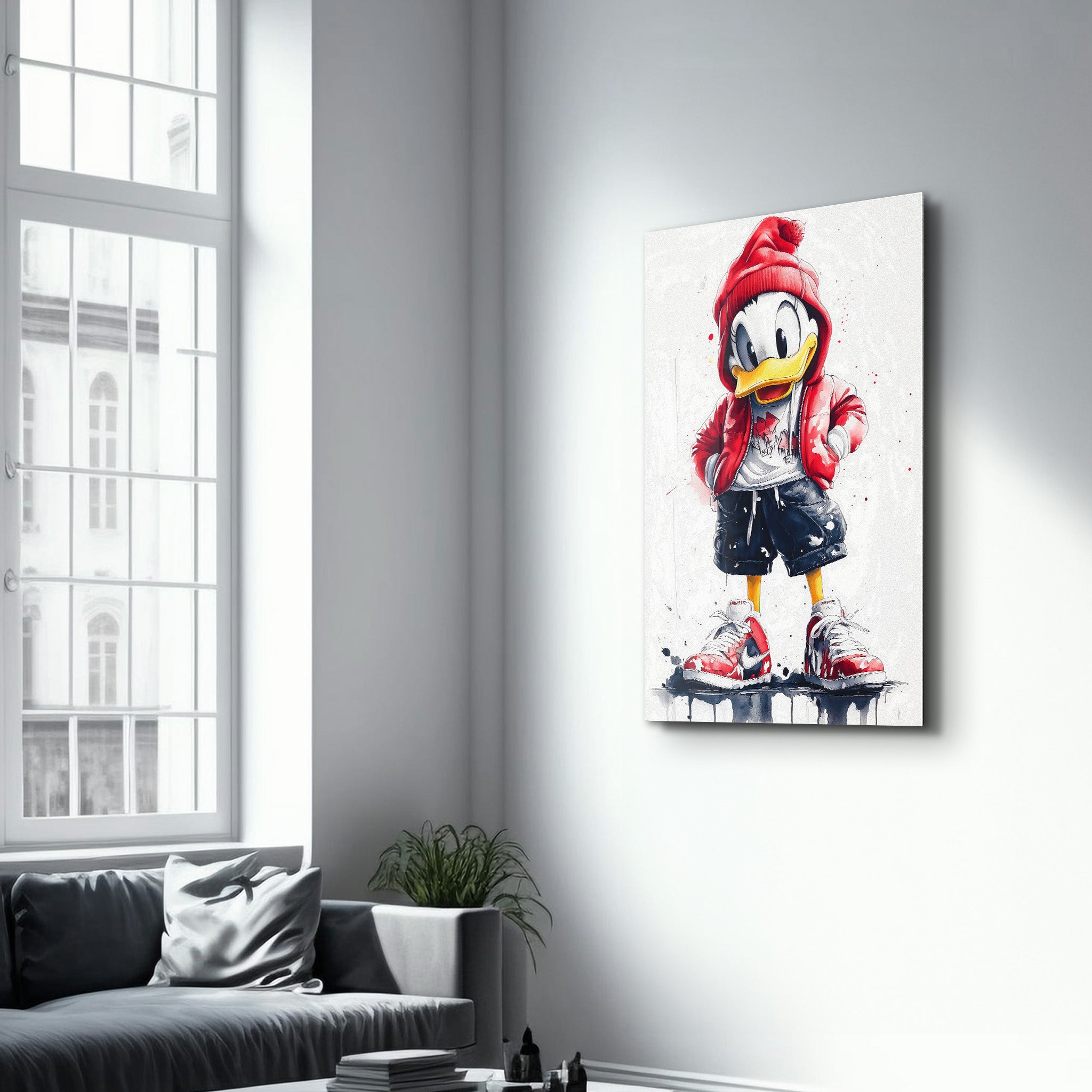 Duck Hustle Mode - Glass Wall Art