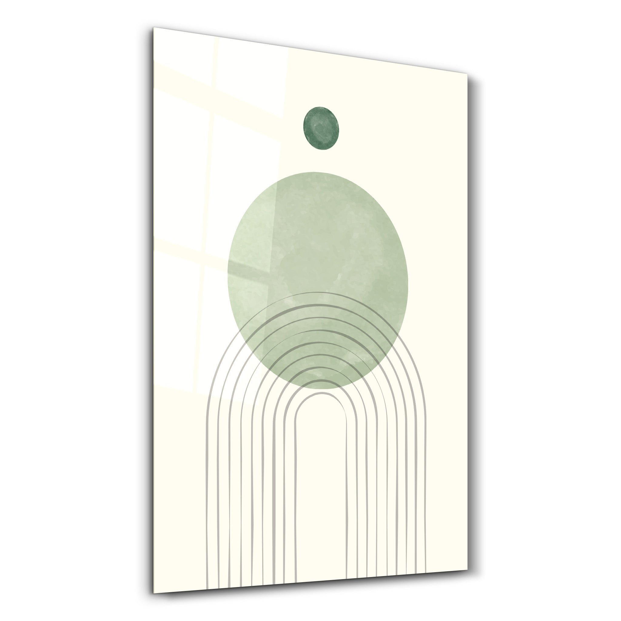 Elevated Orb & Arched Lines - Glass Wall Art