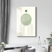 Elevated Orb & Arched Lines - Glass Wall Art