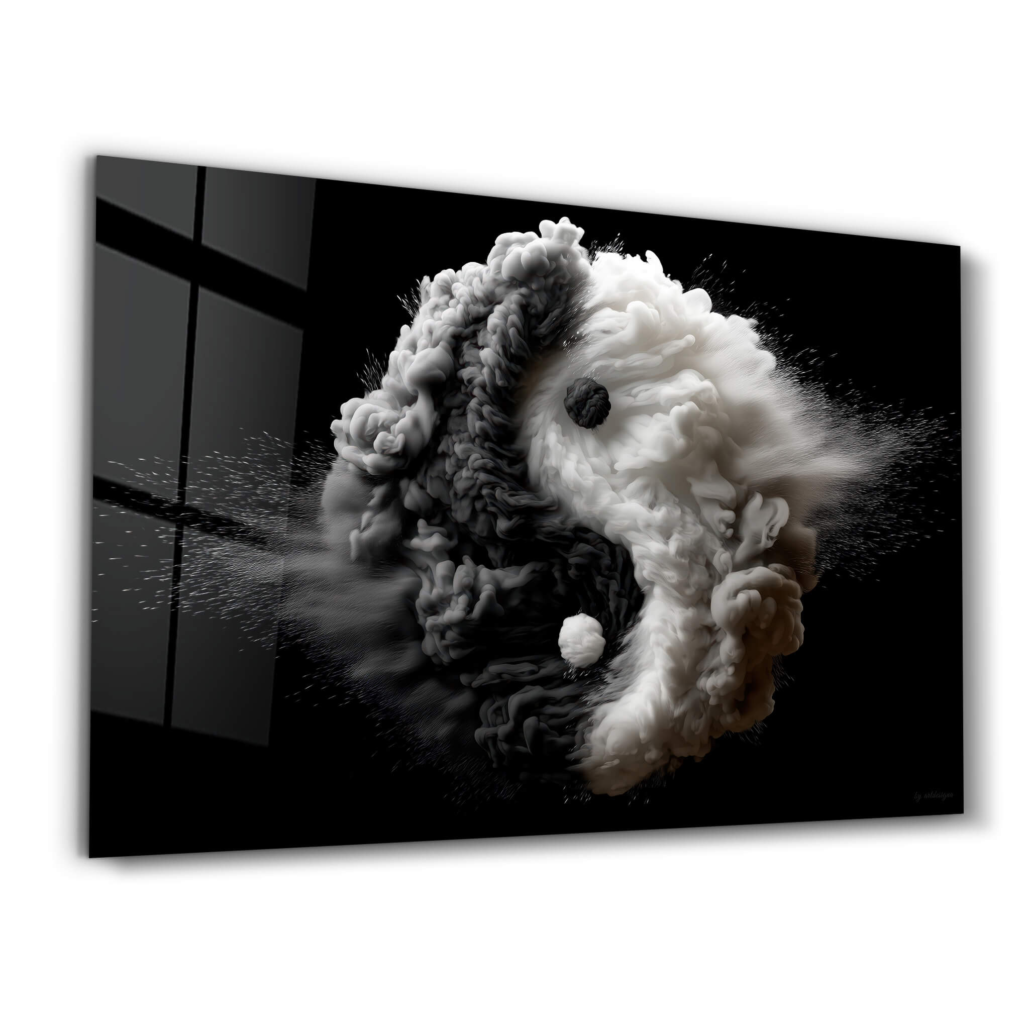 Equilibrium Ignited – Yin Yang in Motion - Glass Wall Art