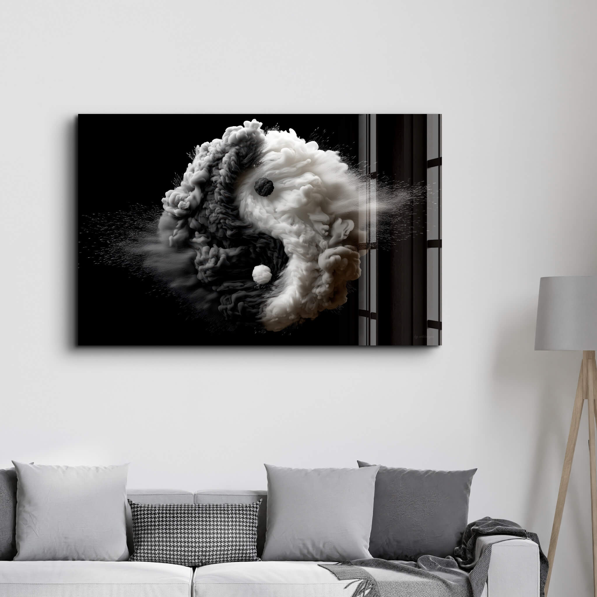 Equilibrium Ignited – Yin Yang in Motion - Glass Wall Art