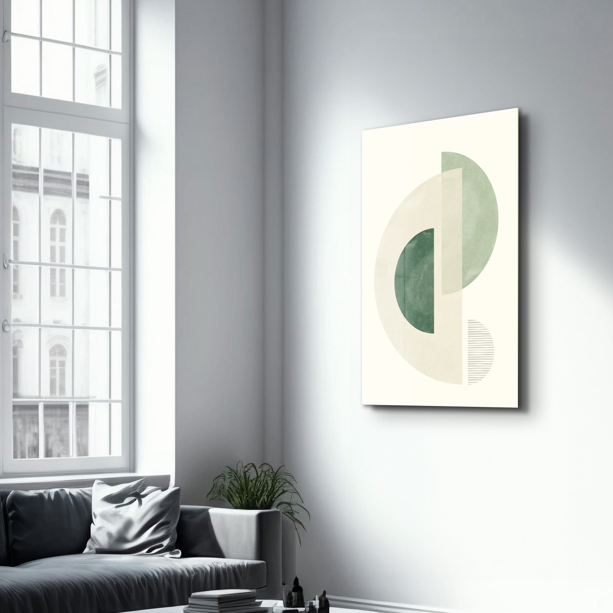 Geometric Flow Minimal Design - Glass Wall Art