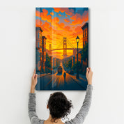 Golden Bay – Glass Wall Art by HMZ