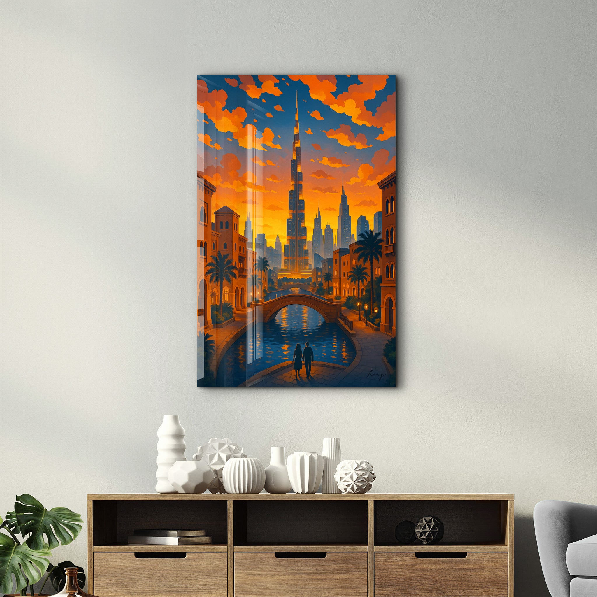 Golden Dubai – Glass Wall Art by HMZ