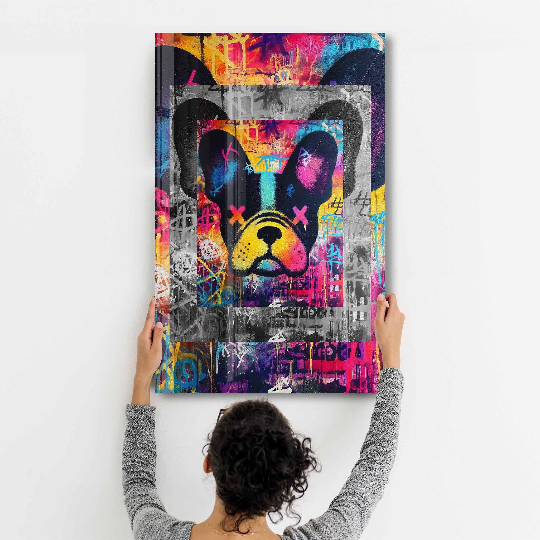 Graffiti Pup Pop – Glass Wall Art