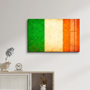 Ireland Flag Splash - Glass Wall Art
