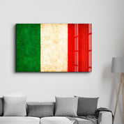 Italy Flag Splash - Glass Wall Art