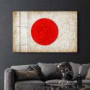 Japan Flag Splash - Glass Wall Art